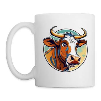 Crazy cute bull - Mug - white - Left