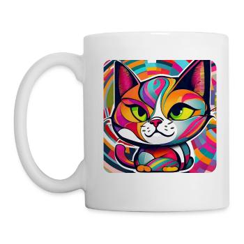 Chat dans le style graffiti - Mug blanc - blanc - Gauche