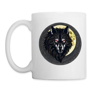 Horror Werwolf mit roten glühenden Augen - Tasse - Weiß - Links