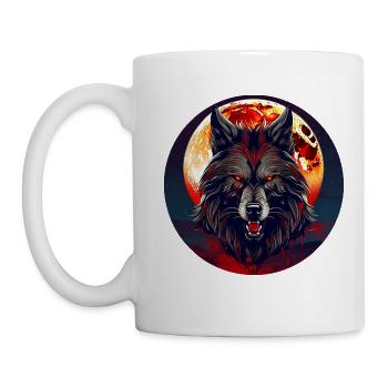 Horror Werwolf mit roten glühenden Augen - Tasse - Weiß - Links