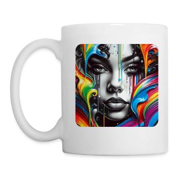 Frau im Graffiti Style - Tasse - Weiß - Links
