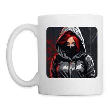 Fille gothique cool - Mug blanc - blanc - Gauche