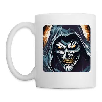 Evil Grinning Horror Skull - Mug - white - Left