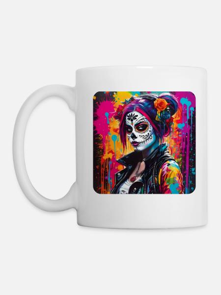 Dia de los Muertos Frau - Tasse - Weiß