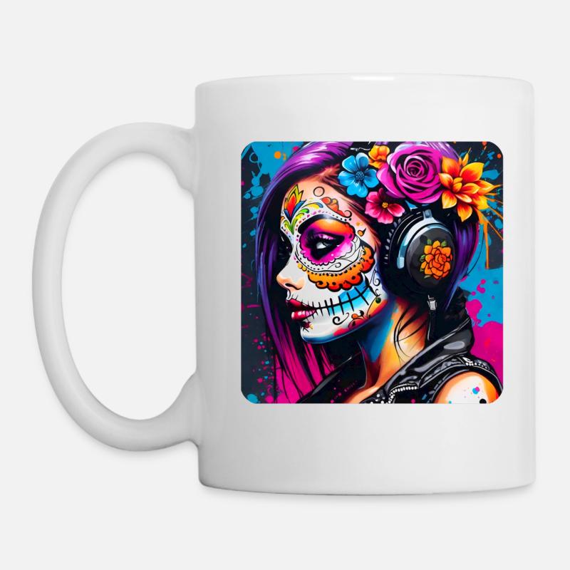 Dia de los Muertos Frau - Tasse - Weiß