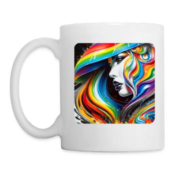 Frau im Graffiti Style - Tasse - Weiß - Links
