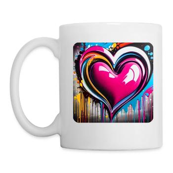Coeur dans le style graffiti - Mug blanc - blanc - Gauche