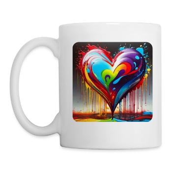 Heart in graffiti style - Mug - white - Left