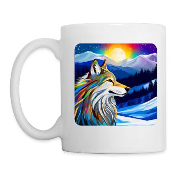 Spirit Animal Wolf - Tasse - Weiß - Links