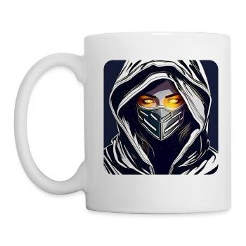 Fille cyberpunk anonyme cool - Mug blanc - blanc - Gauche