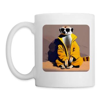 Suricate cool paresseux en lunettes de soleil - Mug blanc - blanc - Gauche
