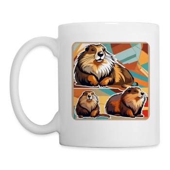 Marmottes mignonnes - Mug blanc - blanc - Gauche