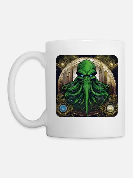 Cthulhu Monster im Universum - Tasse - Weiß