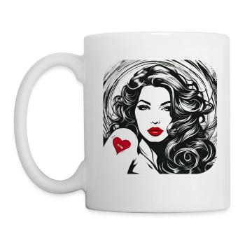 Woman with tattoo heart - Mug - white - Left