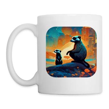 Cute meerkats - Mug - white - Left
