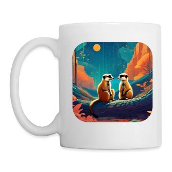 Cute meerkats - Mug - white - Left
