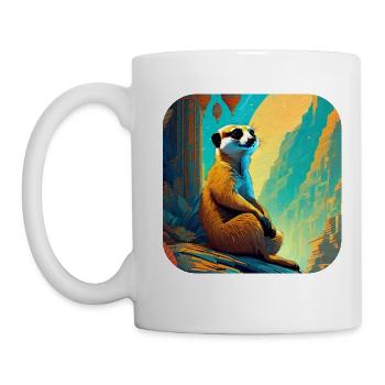 Suricate paresseux mignon - Mug blanc - blanc - Gauche