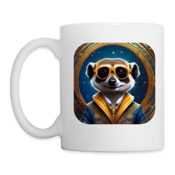 Suricate mignon avec des lunettes de soleil - Mug blanc - blanc - Gauche