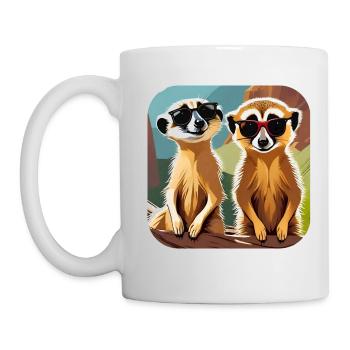 Cute meerkats - Mug - white - Left