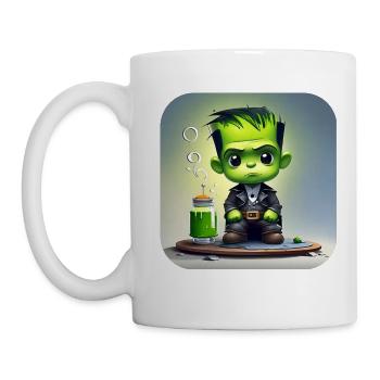 Cute little green monster - Mug - white - Left