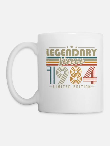 Legendär seit 1984 Jahrgang Geburtstag Geschenk - Tasse - Weiß