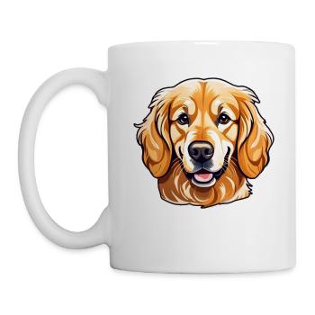 Niedlicher golden Retriever Hund - Tasse - Weiß - Links