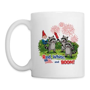 Raccoon 4th of July Fireworks Party - Mug - white - Left