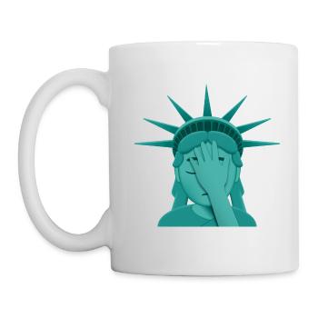 Facepalm Freiheitsstatue - Tasse - Weiß - Links