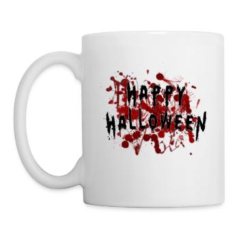 Happy Bloody Halloween - Tasse - Weiß - Links