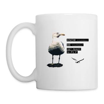 La philosophie de la vie de la mouette - Mug blanc - blanc - Gauche