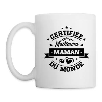 T-Shirts Fete des Meres - Beste Mutter der Welt - Tasse - Weiß - Links