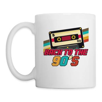 Back to 90s retro vintage cassette tape - Mug - white - Left