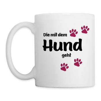Die Mit Dem Hund Geht - Edition Colored Paw - Tasse - Weiß - Links