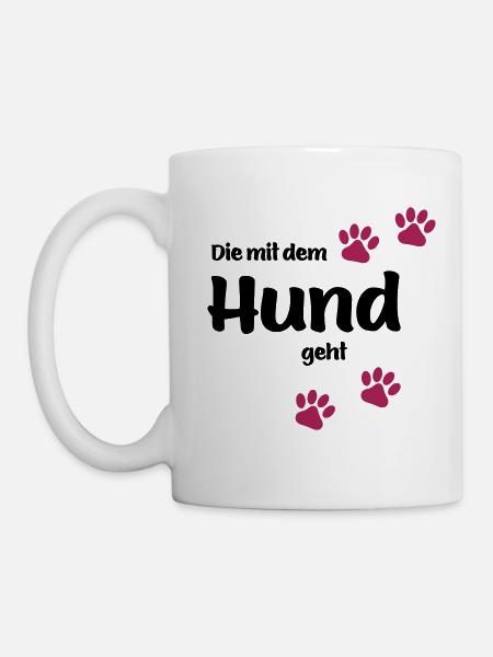 Die Mit Dem Hund Geht - Edition Colored Paw - Tasse - Weiß