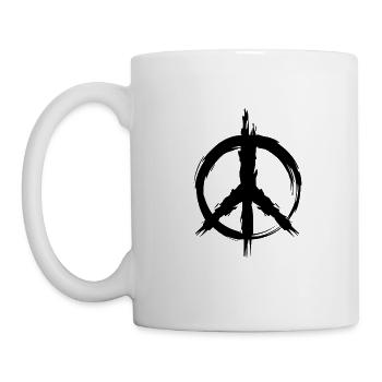Peace symbol hippie peace freedom love - Mug - white - Left