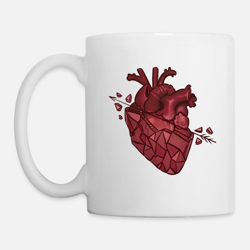 steinernes Herz - Tasse - Weiß