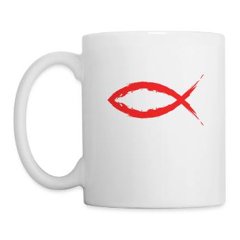 Fish Christianity symbol religion church - Mug - white - Left