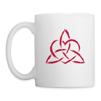 Triquetra Keltisches Herz Knoten Symbol - Tasse - Weiß - Links