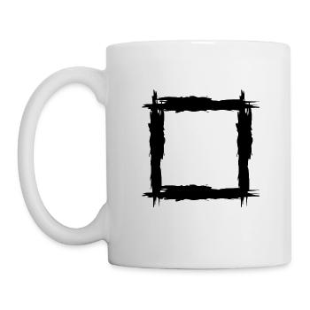 Quadrat Schwarz - Tasse - Weiß - Links