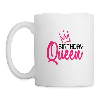 Birthday queen birthday queen crown pink - Mug - white - Left