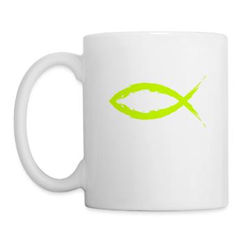 Fish Christianity symbol religion church yellow. - Mug - white - Left