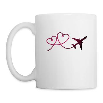 Avion pilote avec le cœur - Mug blanc - blanc - Gauche