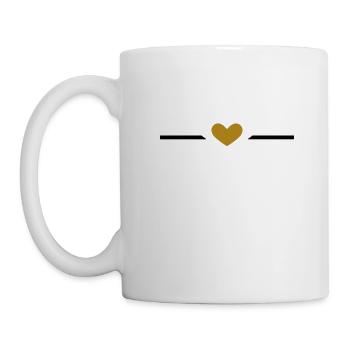 Linie Herz Ornament Gold - Tasse - Weiß - Links