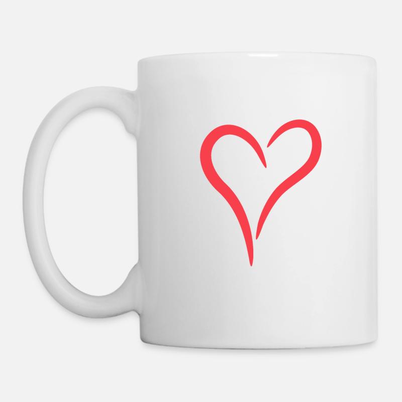 Coeur rouge - Mug blanc - blanc