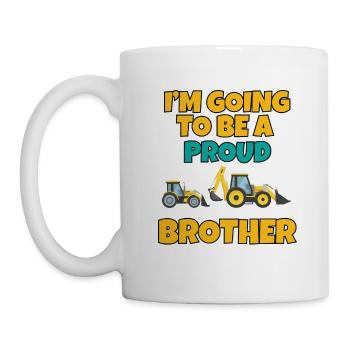 Großer Stolzer Bruder Bagger 2024 Geschenk - Tasse - Weiß - Links