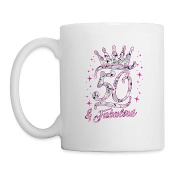 50 Jahre Geburtstag Lustige Geschenkidee Frau - Tasse - Weiß - Links