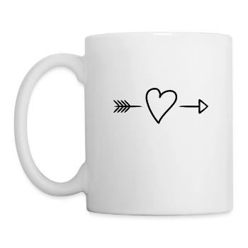 Herz Pfeil Ornament - Tasse - Weiß - Links