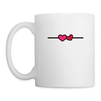 Linie Herz Ornament - Tasse - Weiß - Links