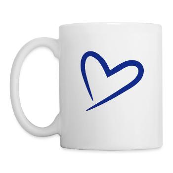Symbole de cœur bleu - Mug blanc - blanc - Gauche