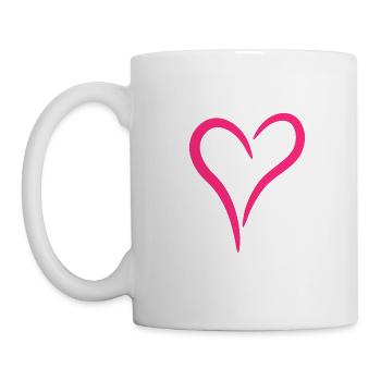 Herz Rosa Liebe Symbol - Tasse - Weiß - Links